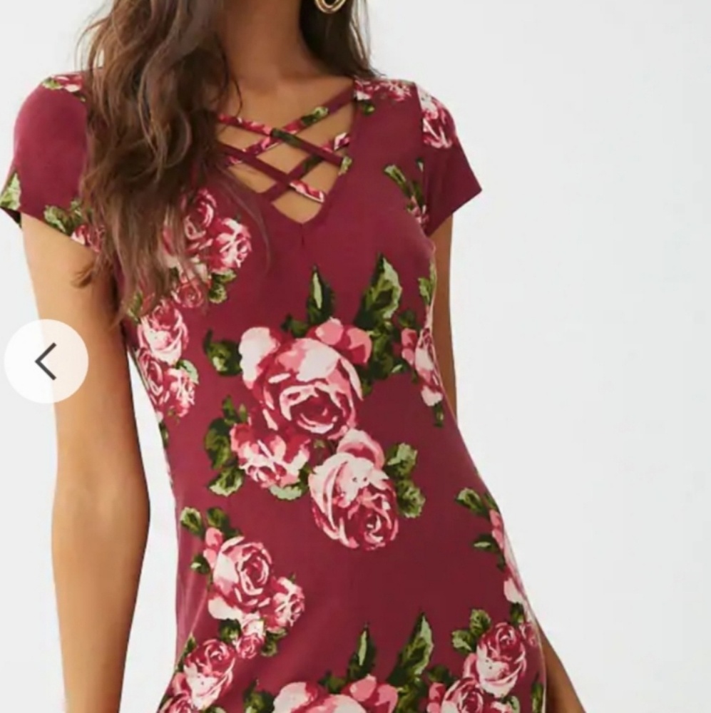 Crisscross Floral Maxi Dress